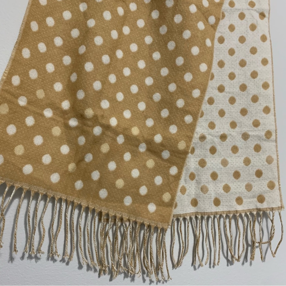 Winter Blowout Sale Croft & Barrow Polka Dot Scarf White and Tan 58” Accessories